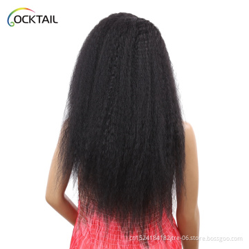 High temperature fiber yaki tangle free synthetic lace wig, kinky straight synthetic wig